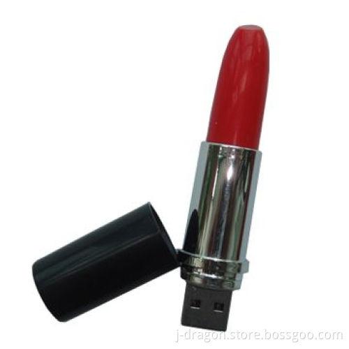 Lipstick-shaped USB Disk with 1 to 16GB Storage, Supports Data Pre-loading and Logo Imprinting